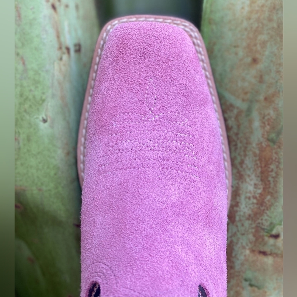 ARIAT Youth Futurity Fort Worth Western Boot Haute Pink Suede Size 5 Big Girl - Picture 5 of 9
